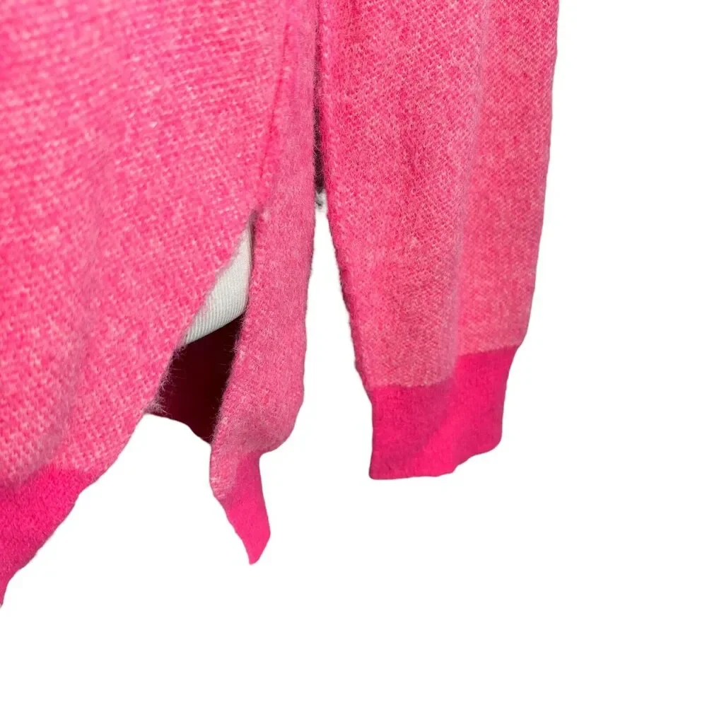 Free People Sweater Weather‎ Women’s Small Pink Knit Scoop V-Neck High Low Nylon